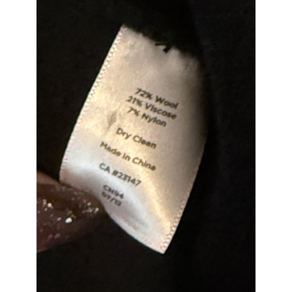 TALBOTS black wool blend double breasted 3/4 sleeve blazer jacket petite - Picture 9 of 10